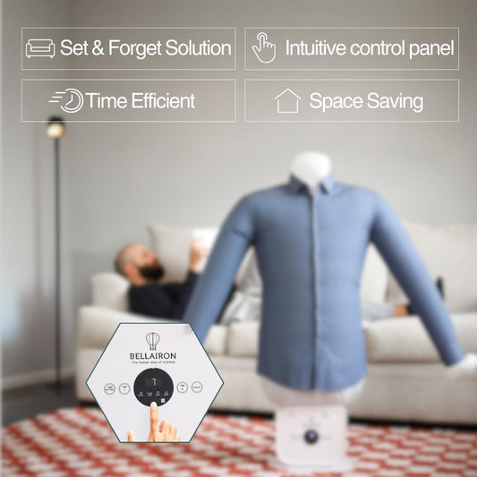 Automatic Hot Air Dryer & Iron – Clothes Dryer and Hands Free Wrinkle Remover for Shirts & Pants-Gentle on All Fabrics - Apartment & Dorm Room Essentials - Ideal than Any Iron and Steamer
